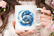 Cute Baby Watercolor Manatees Clipar, an Illustration by RobertsArt (Thumbnail 3 of 7)