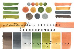 Watercolor elements & backgrounds