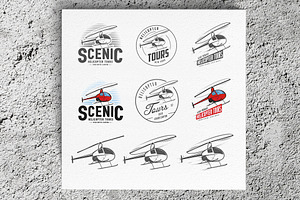 Helicopter labels and emblems