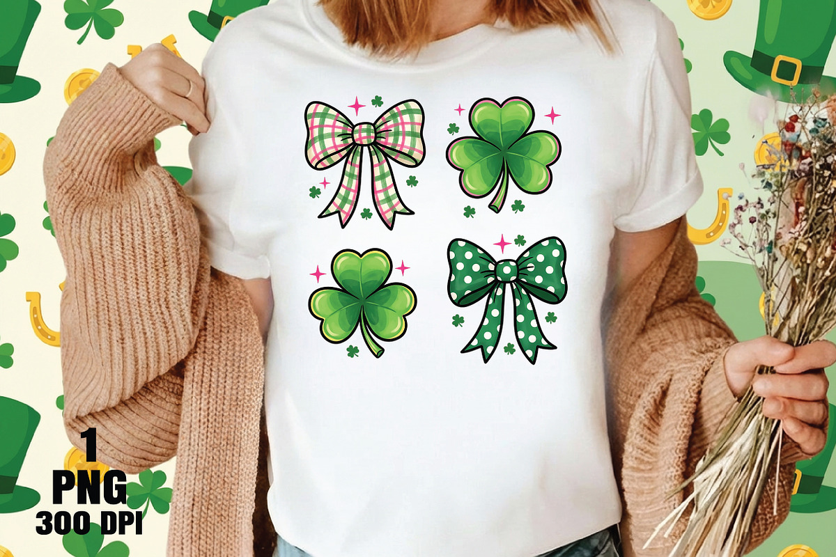 Preppy St. Patricks Day Shamrock Png, an Illustration by Daily.Designs (Photo 2 of 5)