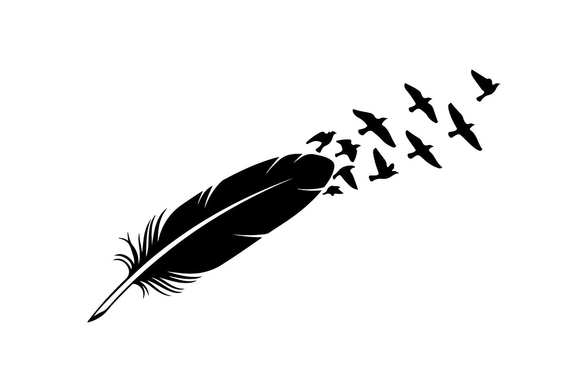 Boho Feather Silhouette Vector, an Object Graphic by jahid234 (Photo 33 of 51)