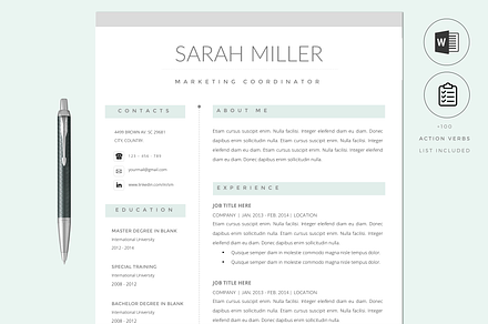 Resume CV Template & Cover Letter