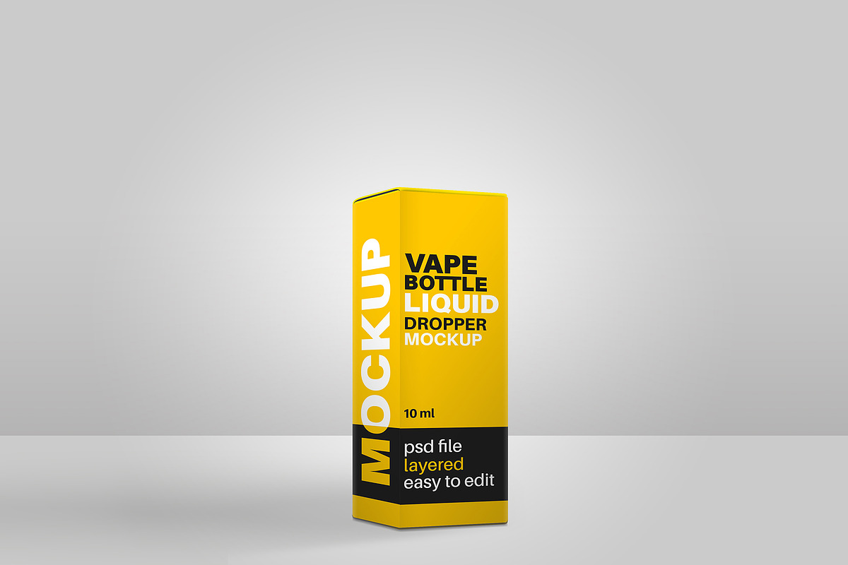 Box & Bottle Vape Liquid Mockup, a Product Mockup by gabicotza (Photo 4 of 5)