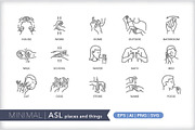 Minimal American Sign Language (ASL), an Outline Icon by Picture Window (Thumbnail 8 of 26)