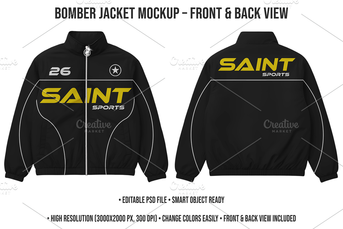 Bomber Jacket Mockup – Editable PSD, a Hoody Mockup by std.badboy (Photo 1 of 4)