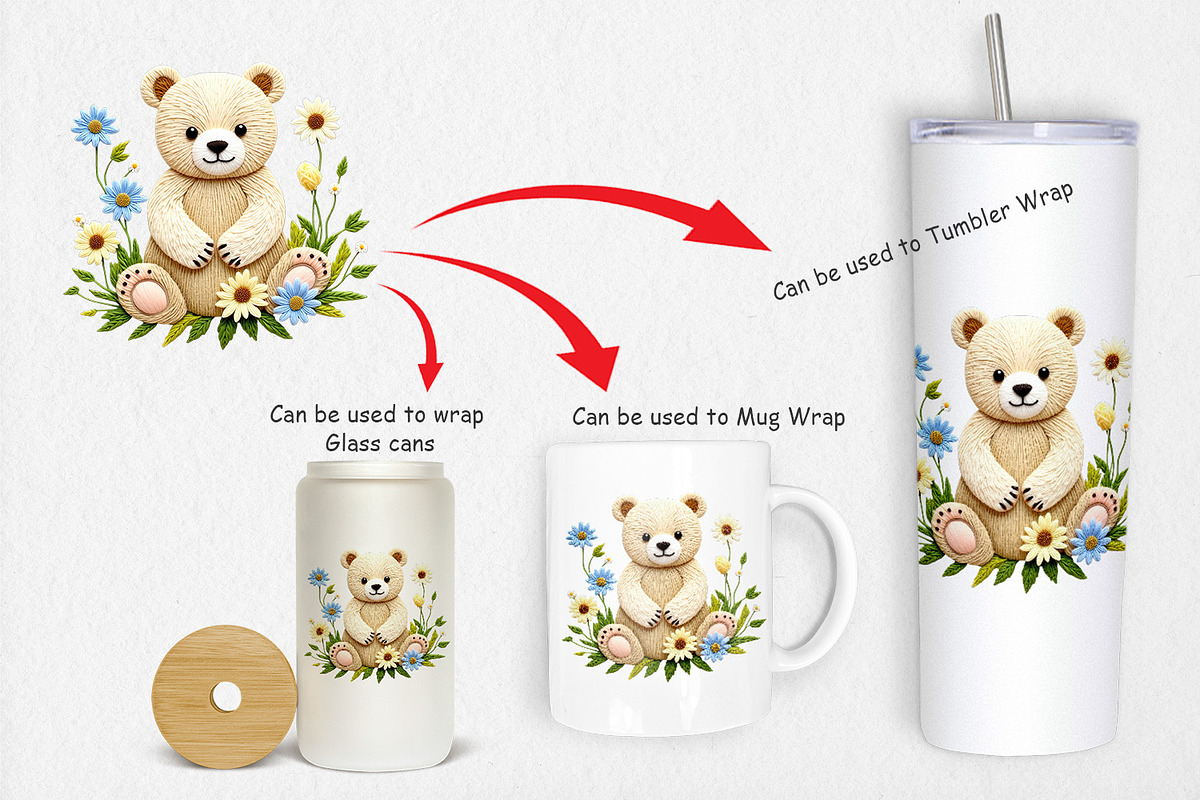 Bear Embroidery Clipart, a Graphic by Artnoy (Photo 3 of 5)