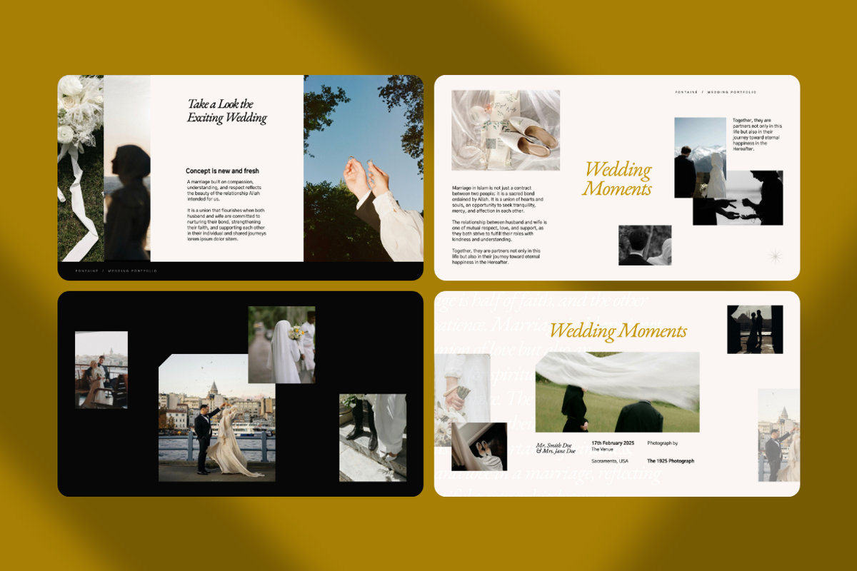 Fontaine Wedding Portfolio Powerpoin, a Presentation Template by Unich Design Bureau (Photo 7 of 7)