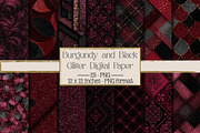 Burgundy and Black Glitter Digital, a Texture Illustration by DreamPrint404 (Thumbnail 1 of 4)