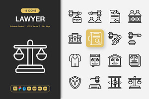 Lawyer Icons, an Icon by Spacepixel Creative