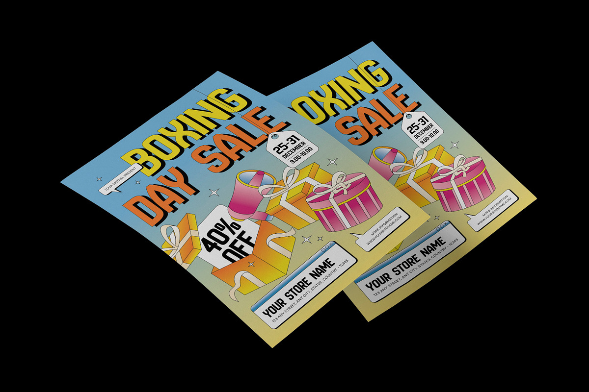 Festive Boxing Day Promo Flyer, a Flyer Template by Neermana (Photo 3 of 4)