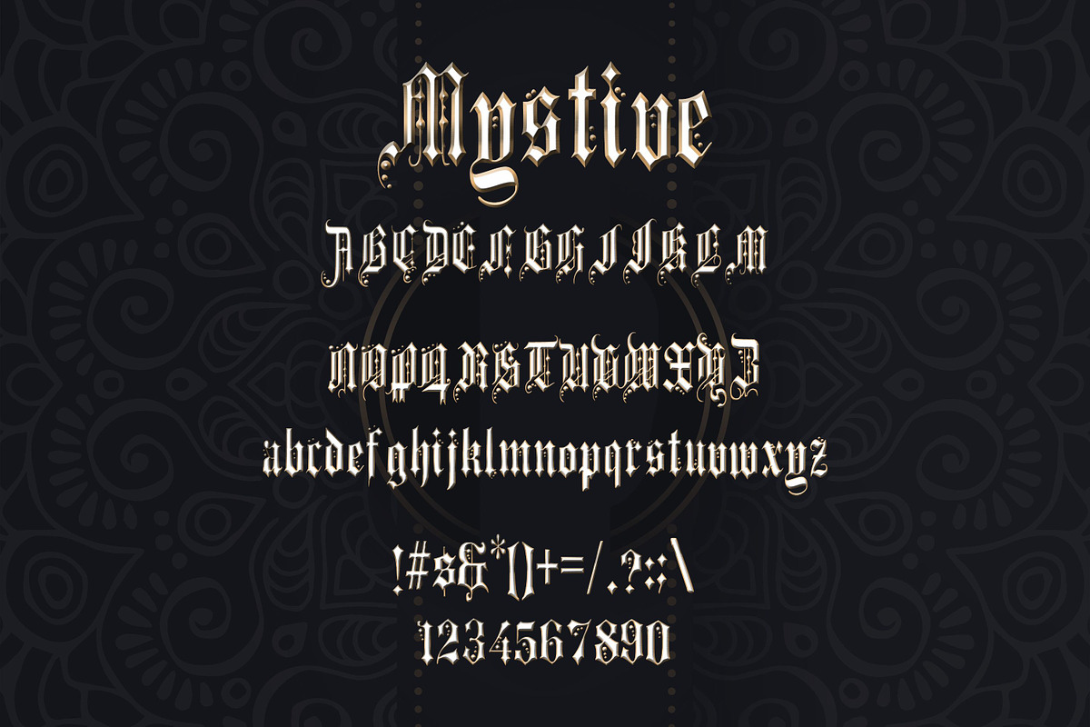 Mystive Blackletter Font preview 2