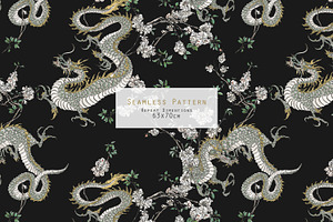 Loong. Seamless Patterns