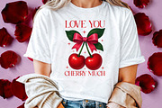 Coquette Valentine Love You Cherry M, an Illustration by Libby Wishes (Thumbnail 2 of 7)