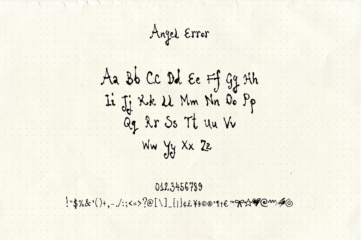 Angel Error: Handwritten Font, a Handwritten Font by Mneme (Photo 7 of 9)