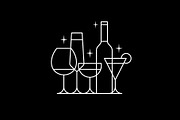 Cocktail Bar Glasses Outline Icon, a Branding & Logo Template by Buqancreative (Thumbnail 4 of 4)