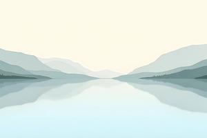 Lake Reflection Flat Minimal Papercu, a Photo by LOGOCREATIVE