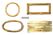 Watercolor Wooden Frames, a Decorative Illustration by Vikeriya (Thumbnail 4 of 4)