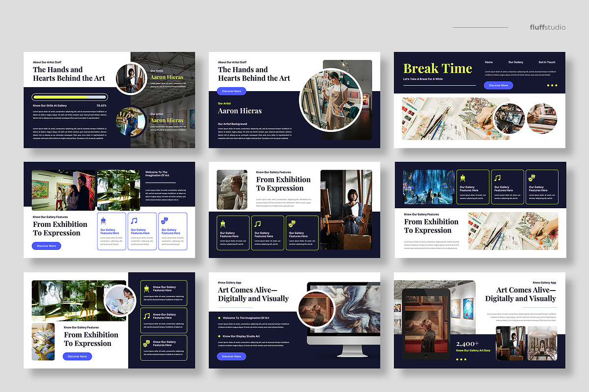 Art Gallery Google Slides Template, a Presentation Template by fluffstudio (Photo 3 of 4)