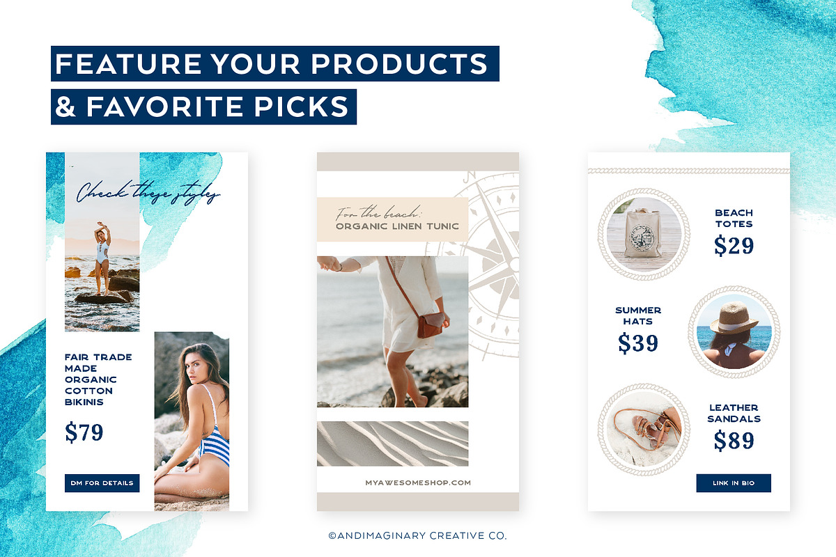 SET SAIL Instagram Story Templates, a Social Media Template by Andimaginary Creative Co. (Photo 5 of 9)