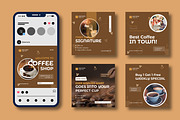 Coffee Shop Social Media Post, a Social Media Template by MightyDesign (Thumbnail 1 of 8)