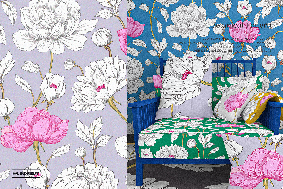 Elegant Bloom Luxury Pattern Design, a Pattern Graphic by likorbut (Photo 5 of 13)