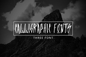 Set Of Three Calligraphic Fonts