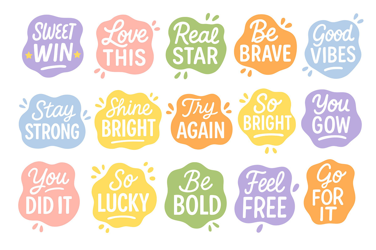 Positive Quotes Set, a Decorative Illustration by ananastya (Photo 3 of 5)