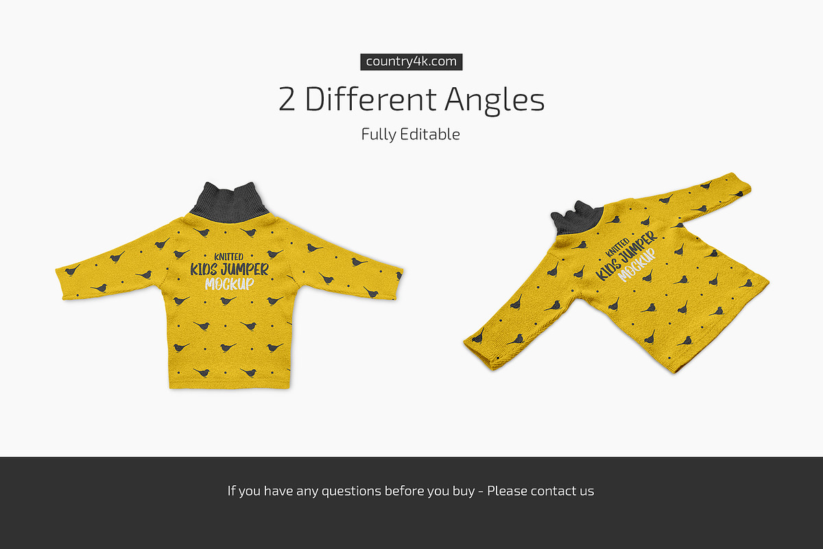 Knitted Kids Jumper Mockup Set, a Hoody Mockup by Country4k (Photo 4 of 4)