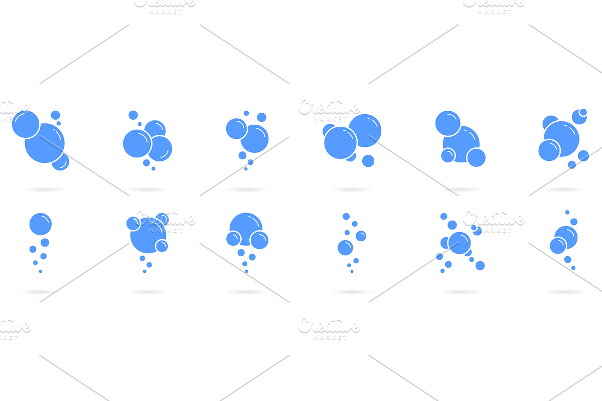 Soap Foam Bubbles Silhouette Icon, a Solid Icon by Vector Creator