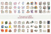 220 Aesthetic bookish illustration, an Education Illustration by Sofia's Fashion (Thumbnail 2 of 4)