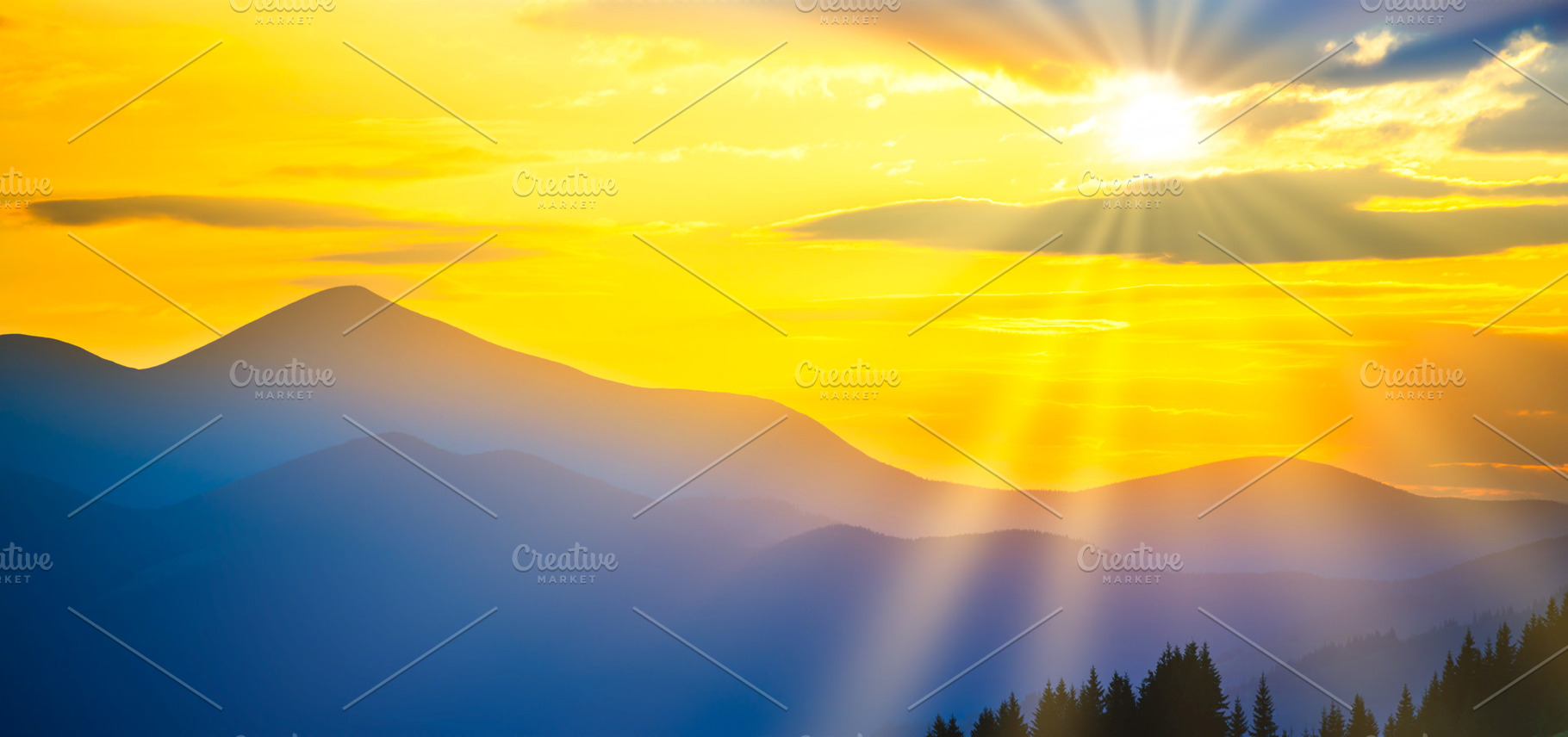 Beautiful sunset in the mountains, a Nature Photo by Vapi
