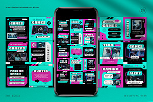 Video Games Instagram Pack, a Social Media Template by graphicook