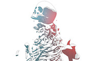 Shattering Skeleton Illustration, an Illustration by Madbiologist (Thumbnail 1 of 5)