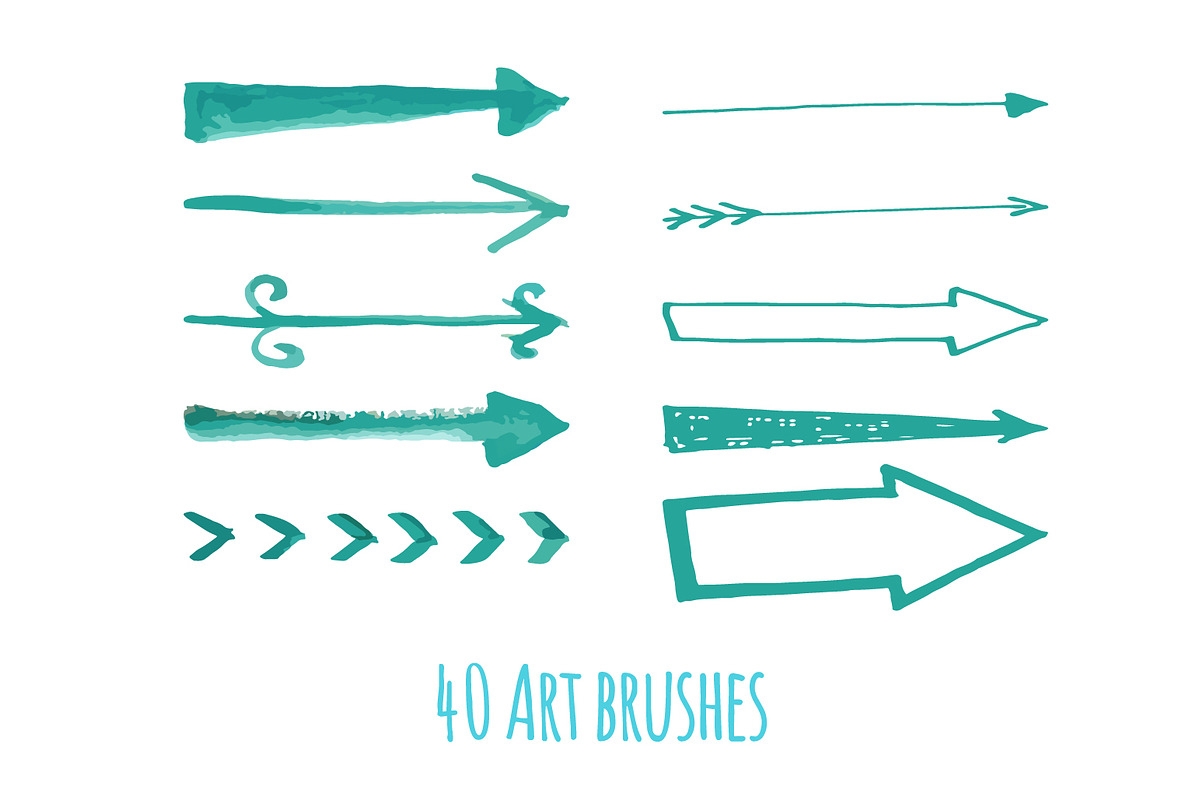 40 Hand-drawing arrow brushes preview 3