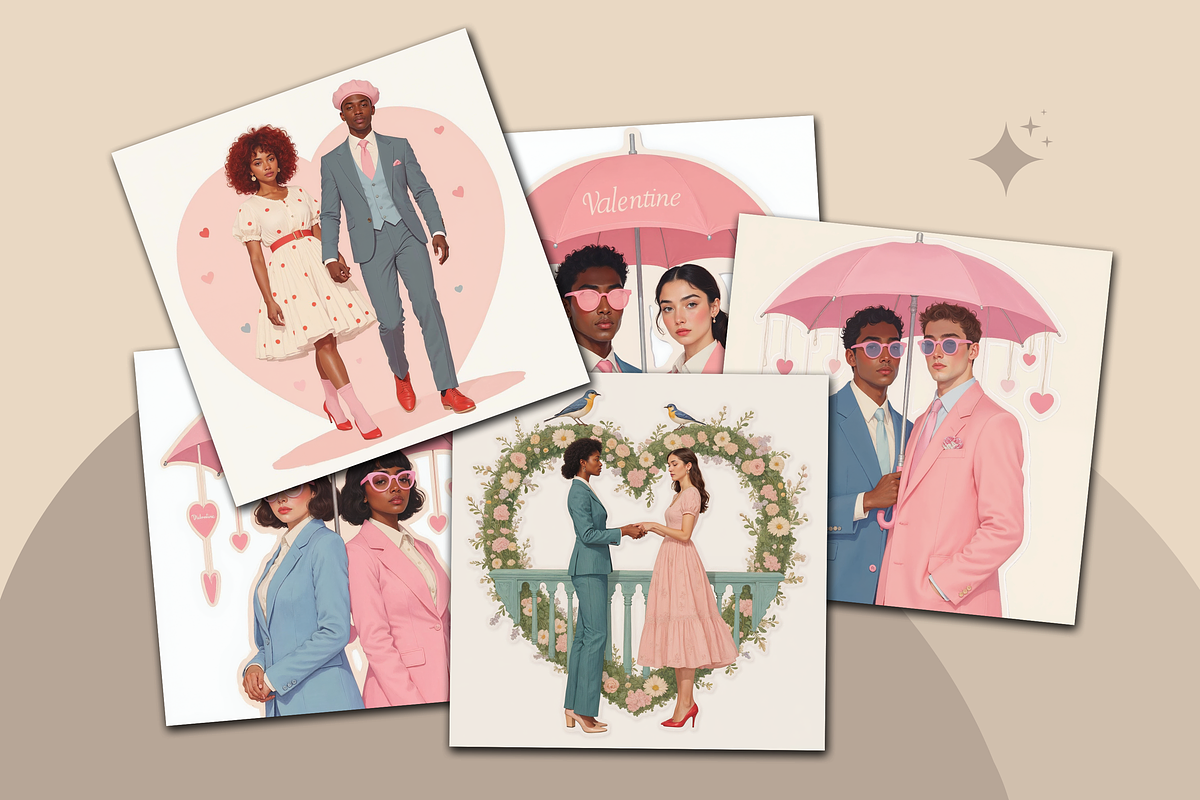 Vintage Pastel Couples Collage, an Object Graphic by Jakayla Digital Co (Photo 7 of 13)