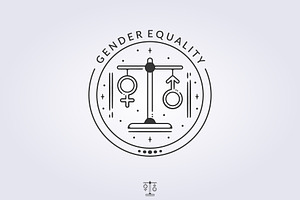 logo of gender equality weight scale, a Branding & Logo Template by Lodzrov