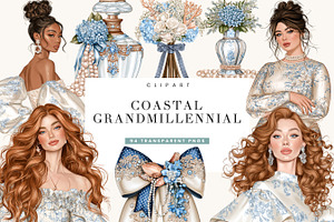 Coastal Grandmillennial Clipart