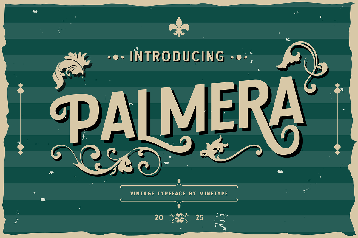 Palmera - Vintage Font, a Sans Serif Font by Mine Type Lab (Photo 1 of 10)