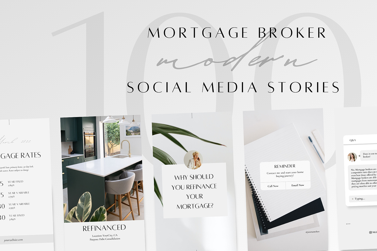100 Mortgage Broker Story Template, a Social Media Template by ZoaniDesign (Photo 1 of 10)