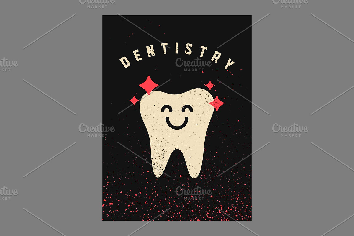 Dentistry grunge vector poster set., a Healthcare Illustration by PoPaShop (Photo 3 of 8)