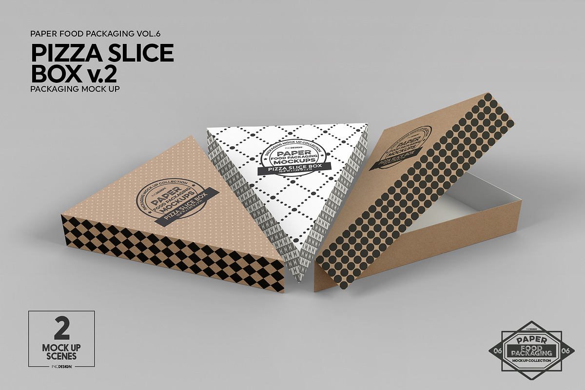 Pizza Slice Box v.2 Packaging Mockup, a Packaging Mockup by INCDesign (Photo 7 of 8)