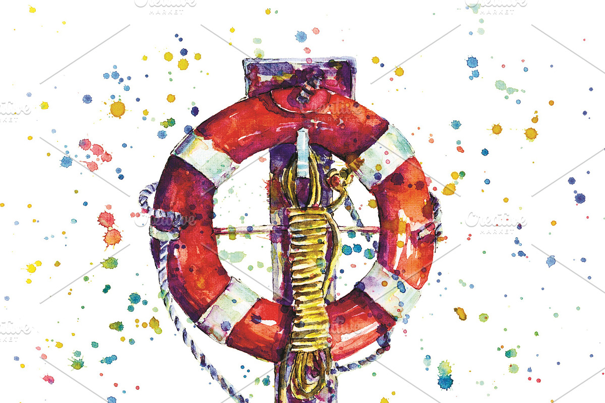 Life Buoy Ring Sublimation, an Illustration by Watercolor_Vector Graphic (Photo 2 of 8)