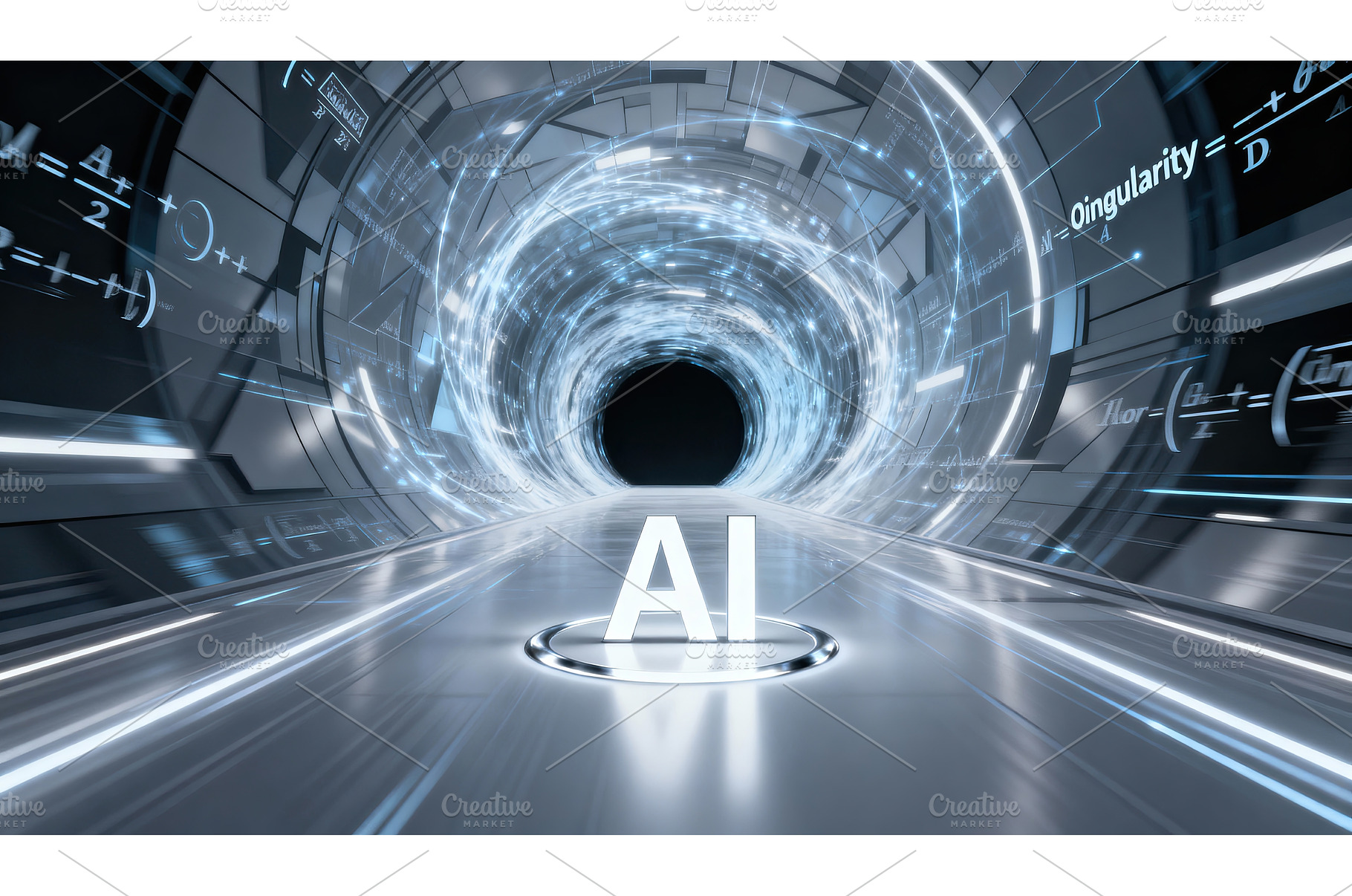 AI concept glowing in a futuristic, an Abstract Photo by tilialucida