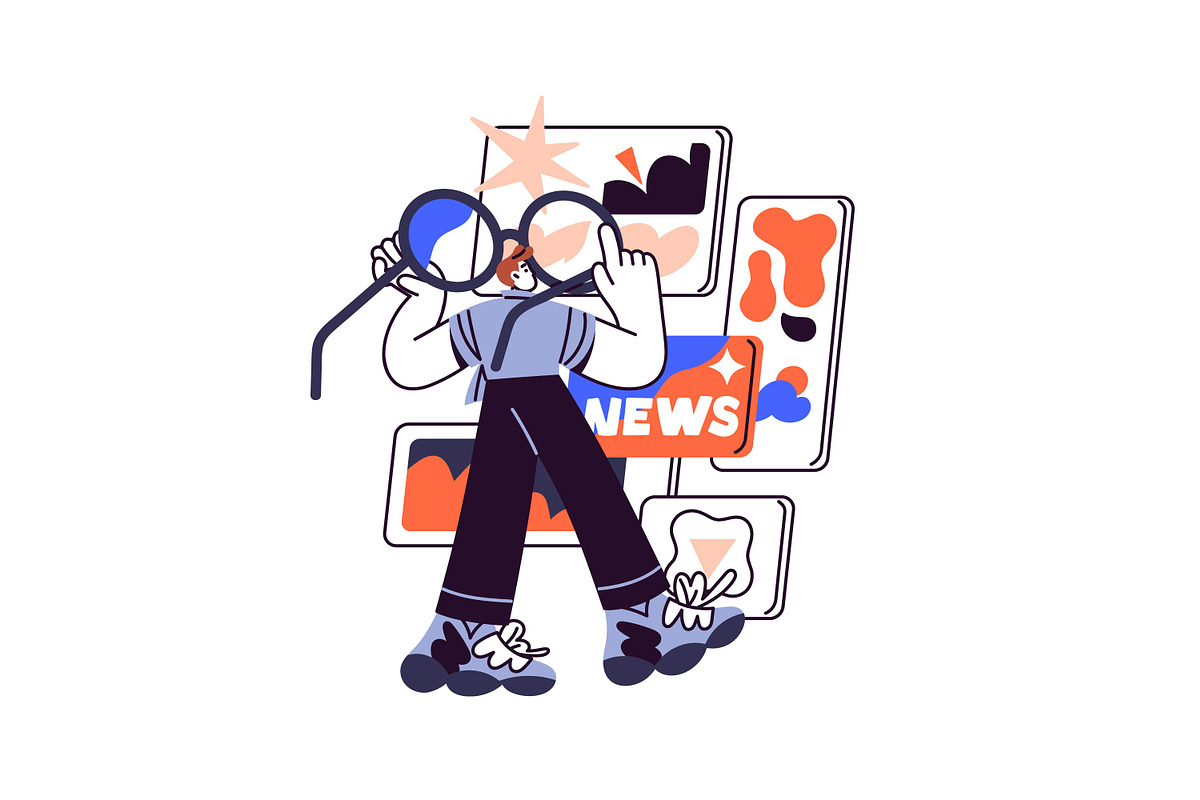 Social networks, media concepts set, a Technology Illustration by PaperTrident (Photo 3 of 17)