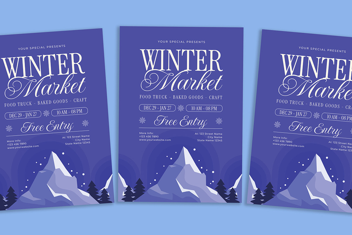 Winter Market Flyer, a Flyer Template by Gumico Studio. (Photo 1 of 3)