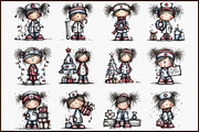 Christmas Nurse Girl Clipart, an Illustration by Sublimation Artist (Thumbnail 3 of 6)