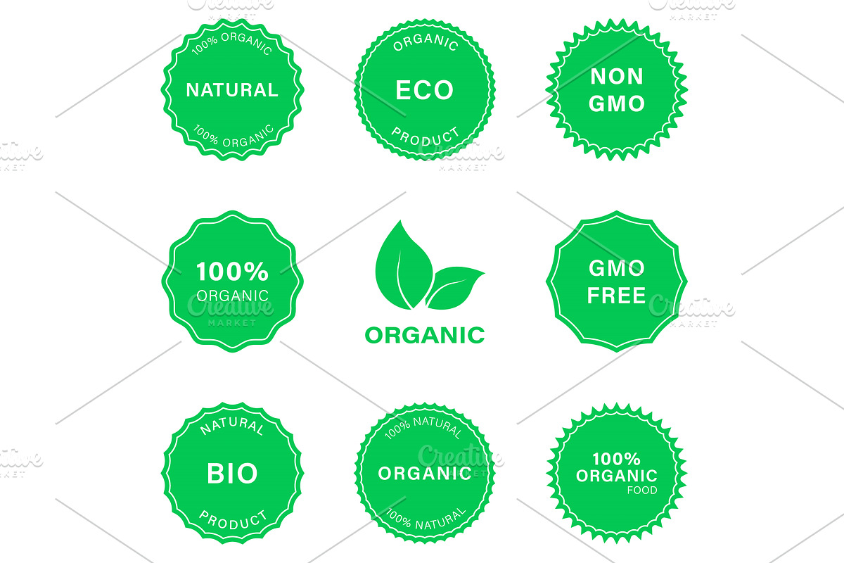 Natural Product Eco Stamp, an Object Illustration by Vector Creator