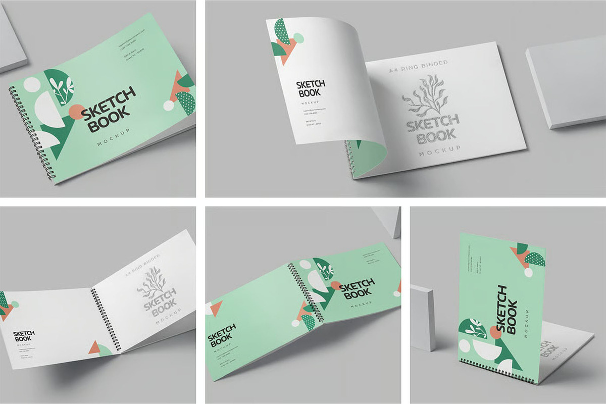 Landscape Spiral Sketch Book Mockups, a Product Mockup by megostudi0 (Photo 1 of 7)