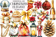 Watercolor Elegant Christmas Clipart, an Illustration by Daily.Designs (Thumbnail 1 of 5)