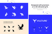 Vulture Glyph Icons, a Solid Icon by Prosymbols (Thumbnail 3 of 6)